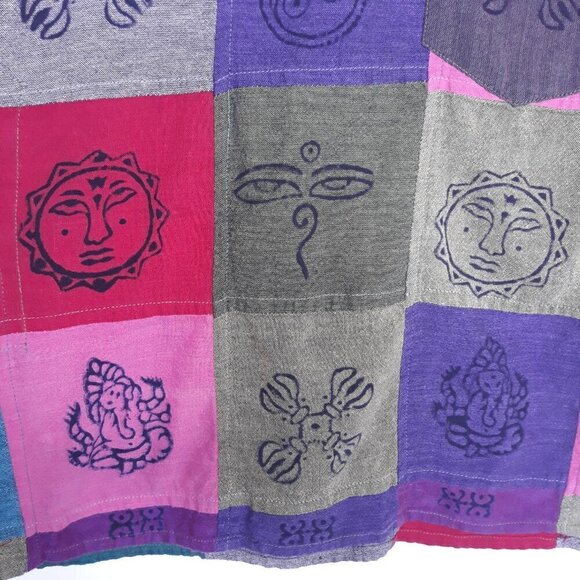 Everest Handicrafts Made in Nepal Patchwork Shirt L Ethnic Hippie Boho Festival - Picture 5 of 8